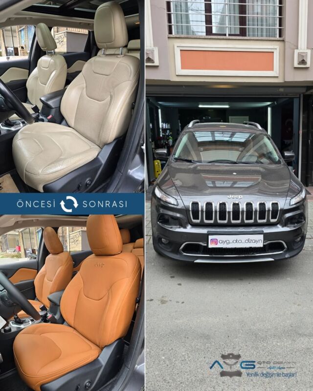 Jeep Cherokee Öncesi-Sonrası
Araç sahibine iyi günlerde kullanmasını diliyoruz.🤗

✅Araçta yapılan işlemler:
➡️Koltuk Kaplama
➡️Kapı Döşemesi Kaplama
➡️Direksiyon Kaplama 

💰Fiyat almak için; 0534 968 60 07

Yenilik değişimle başlar!
#jeepcheeroke #aygotodizayn #otodöşeme #starlight ________________________________________________
🚘 Ayg Oto Dizayn - Profesyonel Oto Deri Döşeme
🌎www.aygotodizayn.com
☎ 0534 968 6007
🏢Ambarlı Mah. Balaban Cad.No:21/A Avcılar/İstanbul