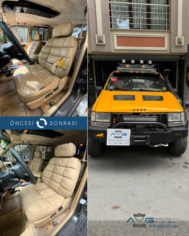Jeep Grand Cheeroke Öncesi - Sonrası
Araç sahibine iyi günlerde kullanmasını diliyoruz.🤗
✅Araçta yapılan işlemler:
➡️Ön İki Koltuk Kaplama

💰Fiyat almak için; 0534 968 60 07

Yenilik değişimle başlar!
#jeepgrandcherokee #aygotodizayn #otodöşeme #starlight ________________________________________________
🚘 Ayg Oto Dizayn - Profesyonel Oto Deri Döşeme
🌎www.aygotodizayn.com
☎ 0534 968 6007
🏢Ambarlı Mah. Balaban Cad.No:21/A Avcılar/İstanbul