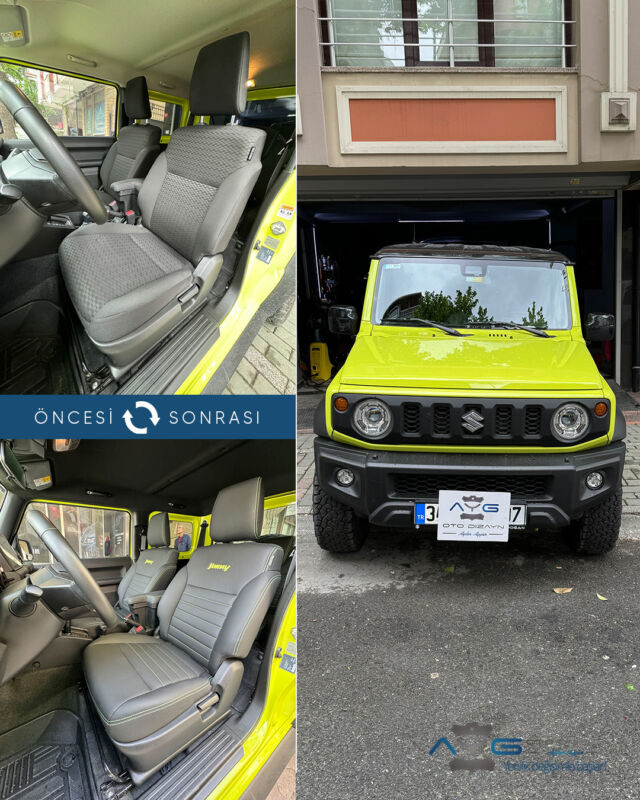 Suzuki Jimny Öncesi - Sonrası
Araç sahibine iyi günlerde kullanmasını diliyoruz.🤗

✅Araçta yapılan işlemler:
➡️Koltuk Kaplama
➡️Kapı Döşemesi Kaplama
➡️Tavan Kaplama
➡️Plastik Aksam Boyama

💰Fiyat almak için; 0534 968 60 07

Yenilik değişimle başlar!
#suzukijimny #aygotodizayn #otodöşeme #starlight ________________________________________________
🚘 Ayg Oto Dizayn - Profesyonel Oto Deri Döşeme
🌎www.aygotodizayn.com
☎ 0534 968 6007
🏢Ambarlı Mah. Balaban Cad.No:21/A Avcılar/İstanbul