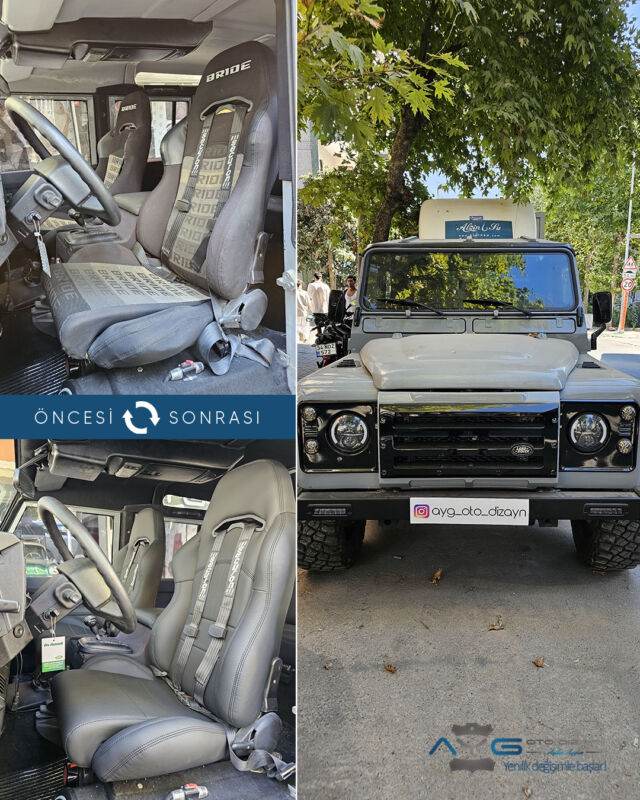 Land Rover  Öncesi - Sonrası
Araç sahibine iyi günlerde kullanmasını diliyoruz.🤗
✅Araçta yapılan işlemler:
➡️Koltuk Döşeme
➡️Kapı Döşeme
➡️Tavan Kaplama
💰Fiyat almak için; 0534 968 60 07
Yenilik değişimle başlar!
#landrover  #aygotodizayn #otodöşeme #starlight _______________________________________________
🚘 Ayg Oto Dizayn - Profesyonel Oto Deri Döşeme
🌎www.aygotodizayn.com
☎ 0534 968 6007
🏢Ambarlı Mah. Balaban Cad.No:21/A Avcılar/İstanbul