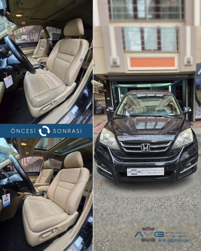 Honda CR-V Öncesi-Sonrası
Araç sahibine iyi günlerde kullanmasını diliyoruz.🤗

✅Araçta yapılan işlemler:
➡️Koltuk Kaplama
➡️Kapı Döşemesi Kaplama
➡️Tavan Kaplama
➡️Emniyet Kemeri

💰Fiyat almak için; 0534 968 60 07

Yenilik değişimle başlar!
#hondacrv #aygotodizayn #otodöşeme #starlight ________________________________________________
🚘 Ayg Oto Dizayn - Profesyonel Oto Deri Döşeme
🌎www.aygotodizayn.com
☎ 0534 968 6007
🏢Ambarlı Mah. Balaban Cad.No:21/A Avcılar/İstanbul