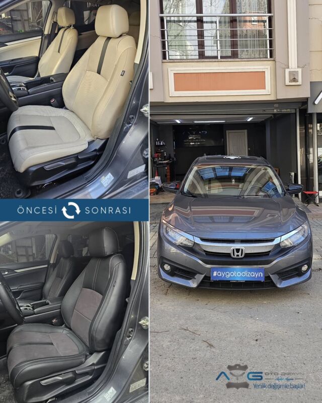 Honda Civic Öncesi - Sonrası
Araç sahibine iyi günlerde kullanmasını diliyoruz.🤗

✅Araçta yapılan işlemler:
➡️Koltuk Döşeme
➡️Kapı Döşemesi
➡️Kolçak Kaplama

💰Fiyat almak için; 0534 968 60 07
Yenilik değişimle başlar!
_______________________________________________
🚘 Ayg Oto Dizayn - Profesyonel Oto Deri Döşeme
🌎www.aygotodizayn.com
☎ 0534 968 6007
🏢Ambarlı Mah. Balaban Cad.No:21/A Avcılar/İstanbul