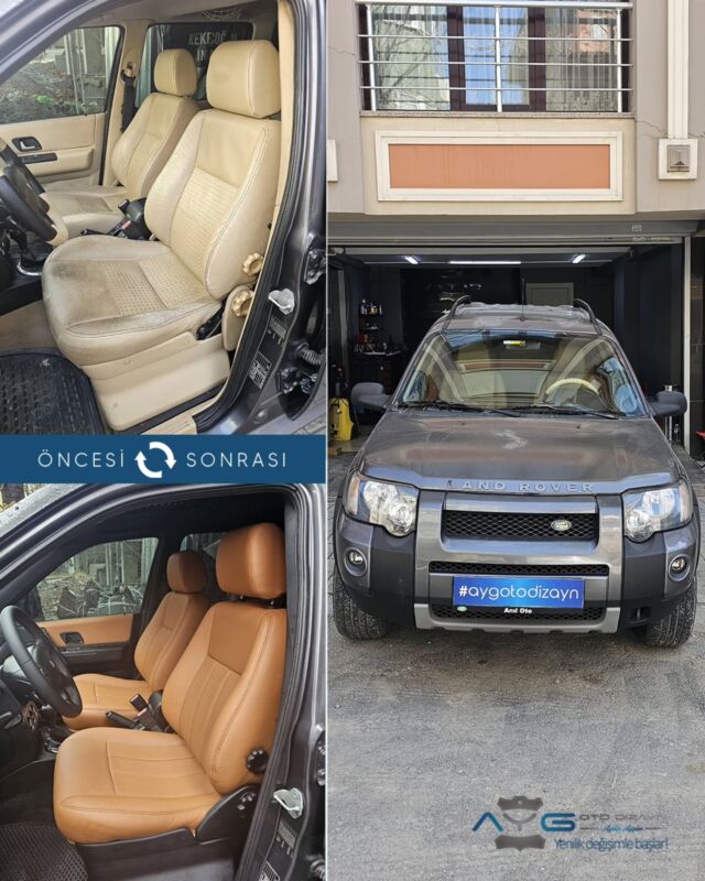 Land Rover Freelander Öncesi - Sonrası
Araç sahibine iyi günlerde kullanmasını diliyoruz.🤗

✅Araçta yapılan işlemler:
➡️Koltuk Döşeme
➡️Kapı Döşemesi Kaplama
➡️Siyah Tavan Dönüşüm
➡️Taban Halısı Kaplama
➡️Direksiyon Kaplama
➡️5 Kemer Yenileme
➡️Plastik Aksam Boyama
➡️Piano Black Kaplama
➡️Taban ve Tavan Ses Yalıtımı
➡️Araca Özel Eva Paspas

💰Fiyat almak için; 0534 968 60 07
Yenilik değişimle başlar!
_______________________________________________
🚘 Ayg Oto Dizayn - Profesyonel Oto Deri Döşeme
🌎www.aygotodizayn.com
☎ 0534 968 6007
🏢Ambarlı Mah. Balaban Cad.No:21/A Avcılar/İstanbul